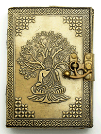 Buddha/Tree of Life Leather Embossed Journal